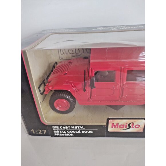 SPECIAL EDITION HUMMER by MAISTO Red DIE-CAST METAL 1/27 Original Box - Picture 11 of 13